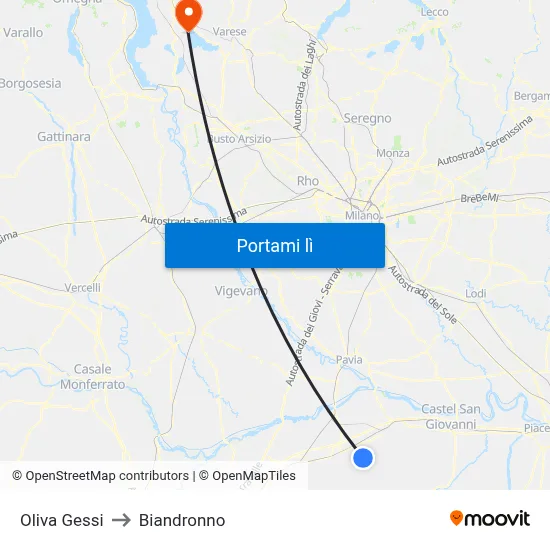 Oliva Gessi to Biandronno map