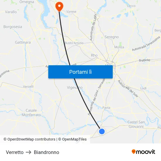 Verretto to Biandronno map