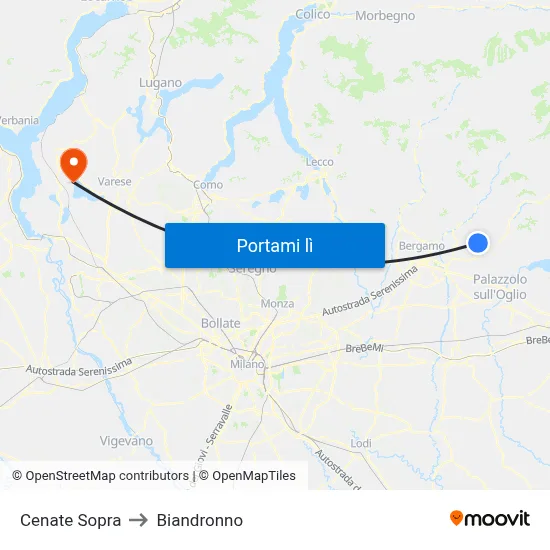 Cenate Sopra to Biandronno map