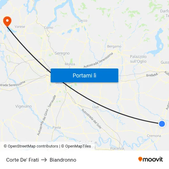 Corte De' Frati to Biandronno map