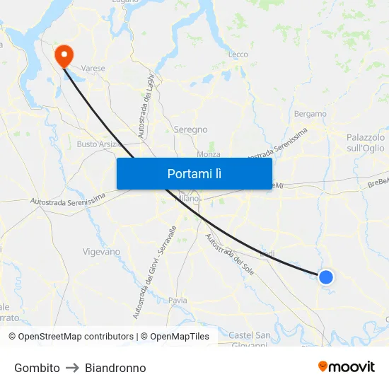 Gombito to Biandronno map