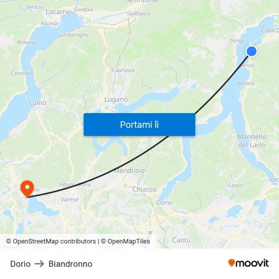 Dorio to Biandronno map