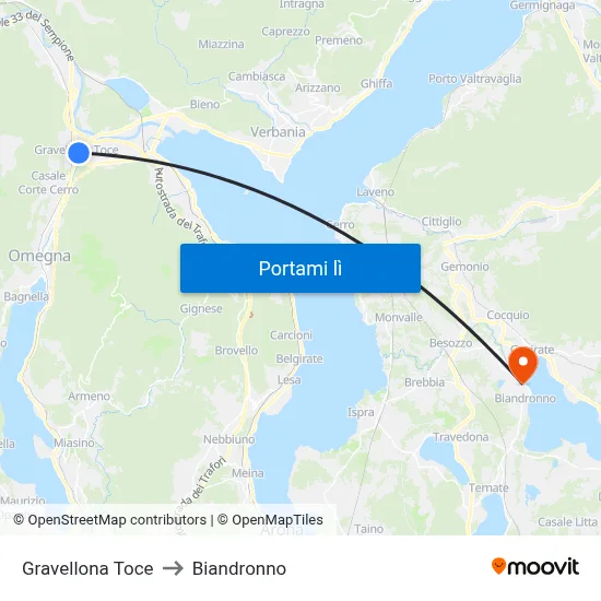 Gravellona Toce to Biandronno map