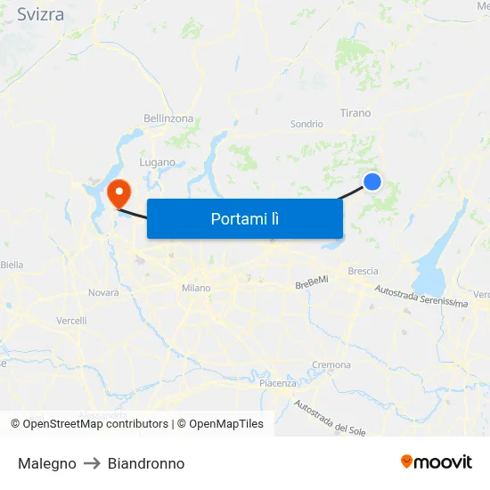 Malegno to Biandronno map