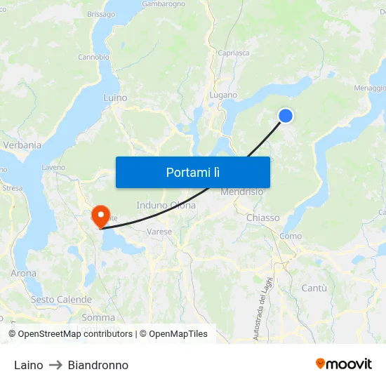Laino to Biandronno map