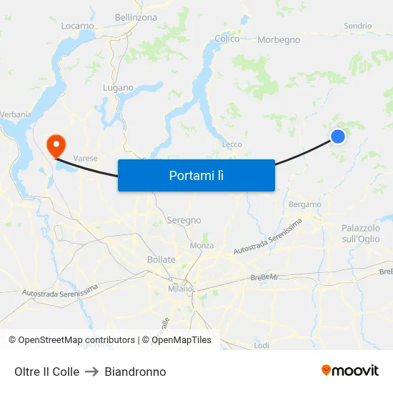 Oltre Il Colle to Biandronno map