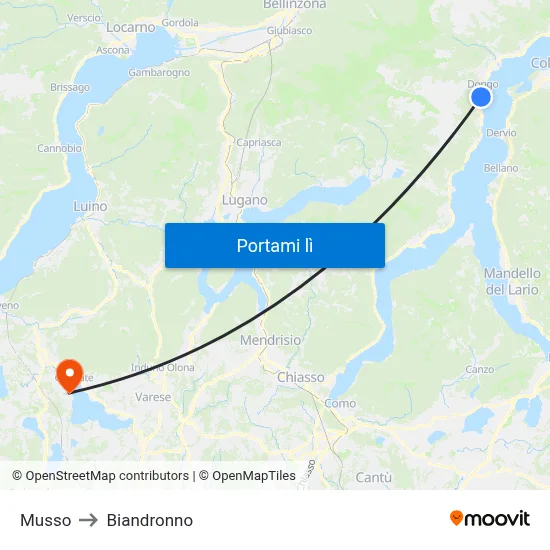 Musso to Biandronno map