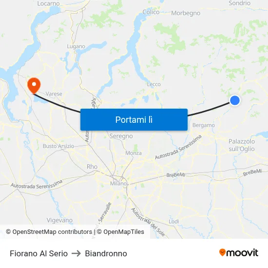 Fiorano Al Serio to Biandronno map