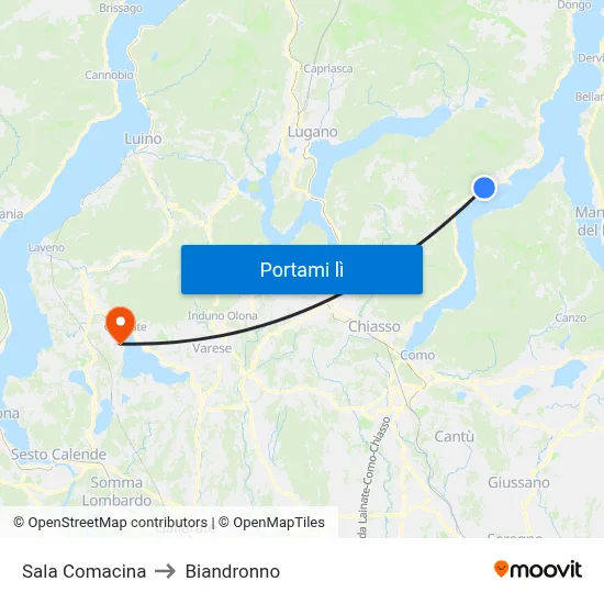 Sala Comacina to Biandronno map