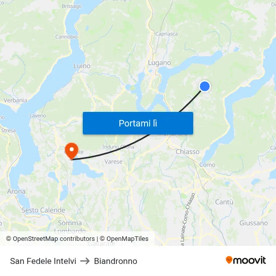 San Fedele Intelvi to Biandronno map