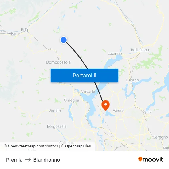 Premia to Biandronno map