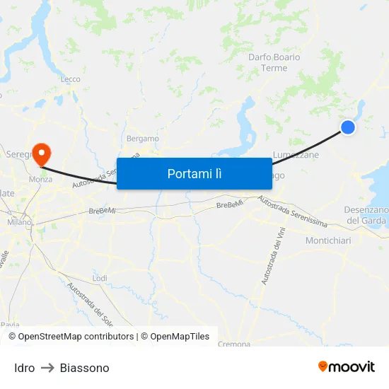 Idro to Biassono map
