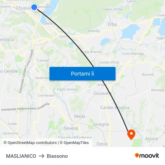 MASLIANICO to Biassono map