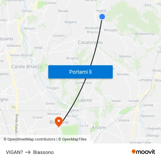 VIGAN? to Biassono map