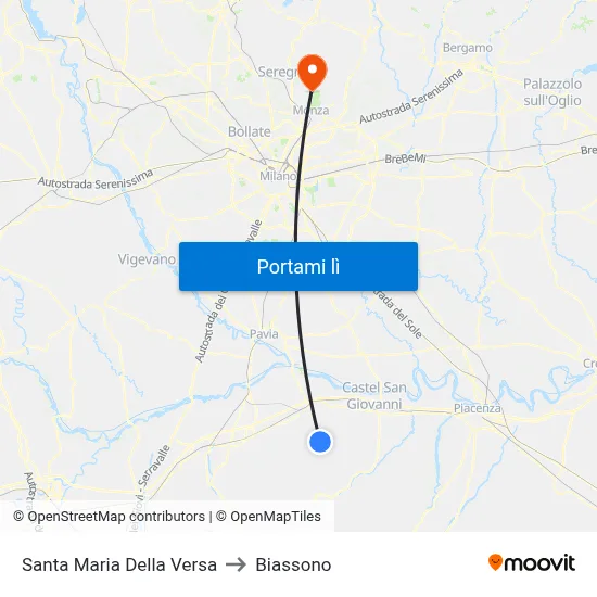Santa Maria Della Versa to Biassono map