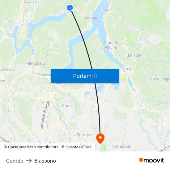 Corrido to Biassono map