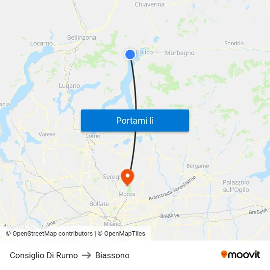 Consiglio Di Rumo to Biassono map