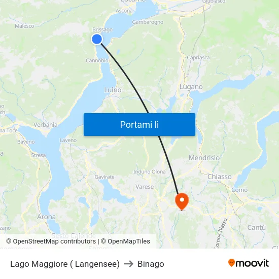 Lago Maggiore ( Langensee) to Binago map