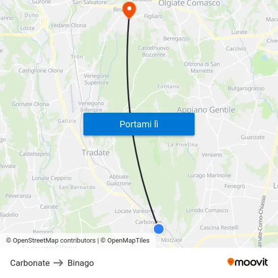 Carbonate to Binago map