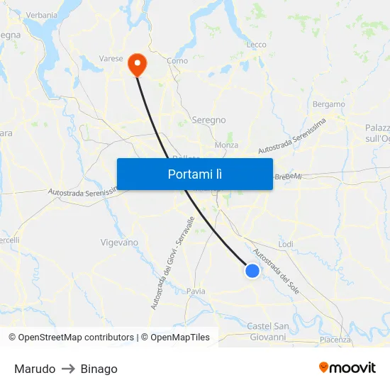 Marudo to Binago map