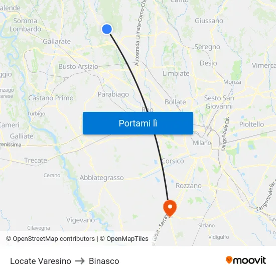 Locate Varesino to Binasco map