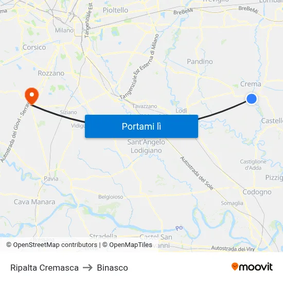 Ripalta Cremasca to Binasco map