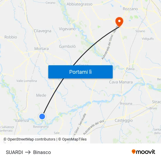 SUARDI to Binasco map