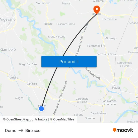 Dorno to Binasco map