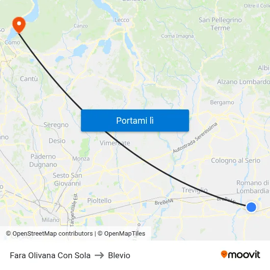 Fara Olivana Con Sola to Blevio map