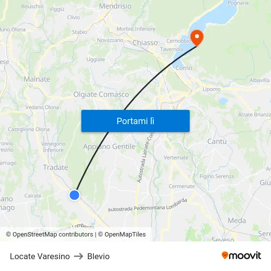 Locate Varesino to Blevio map