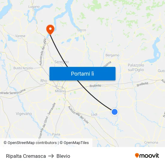 Ripalta Cremasca to Blevio map