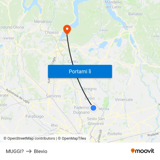 MUGGI? to Blevio map