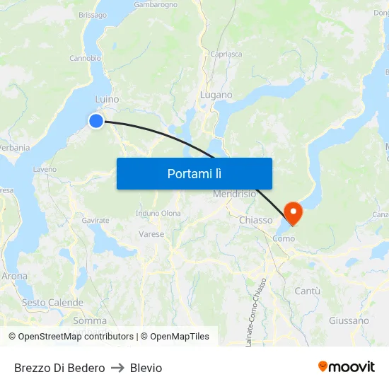 Brezzo Di Bedero to Blevio map
