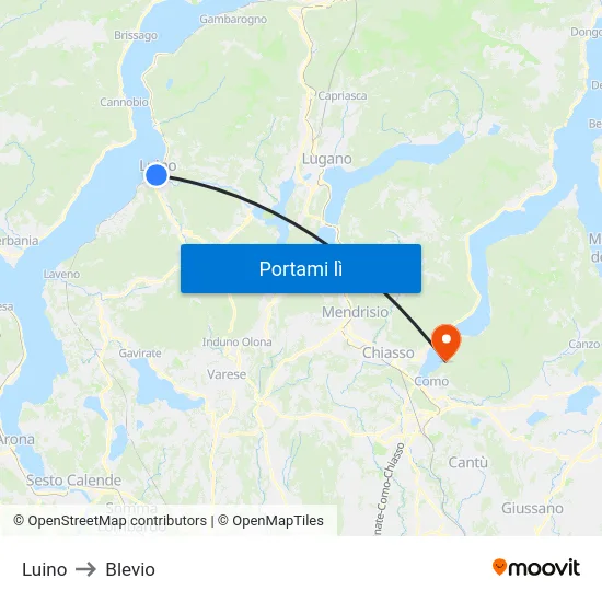 Luino to Blevio map