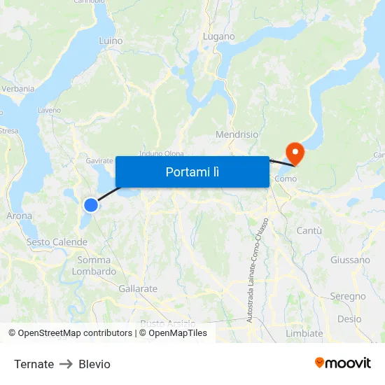 Ternate to Blevio map