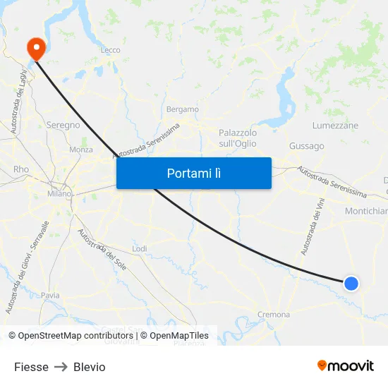 Fiesse to Blevio map