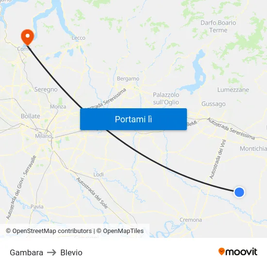 Gambara to Blevio map