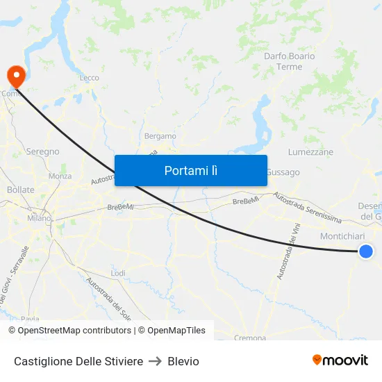 Castiglione Delle Stiviere to Blevio map