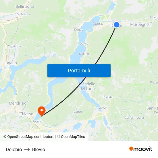 Delebio to Blevio map