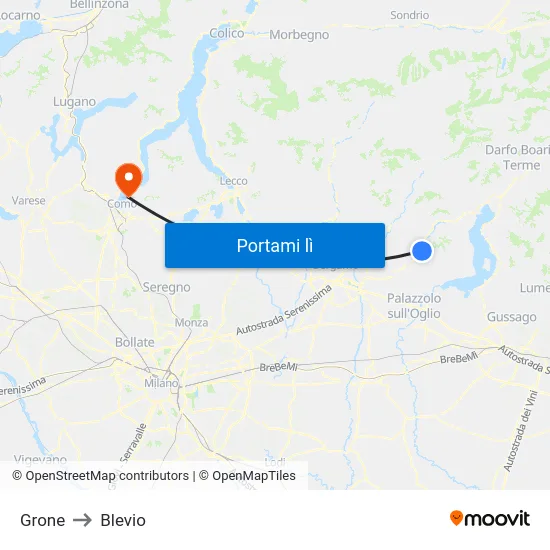Grone to Blevio map