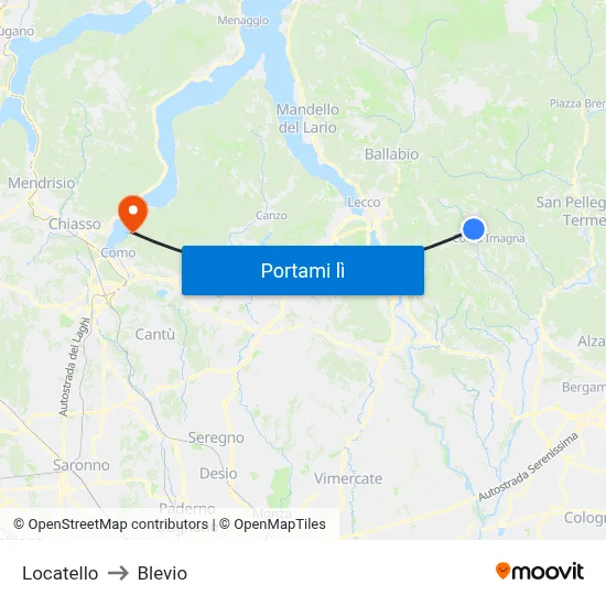 Locatello to Blevio map