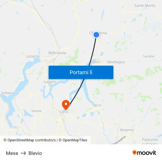 Mese to Blevio map