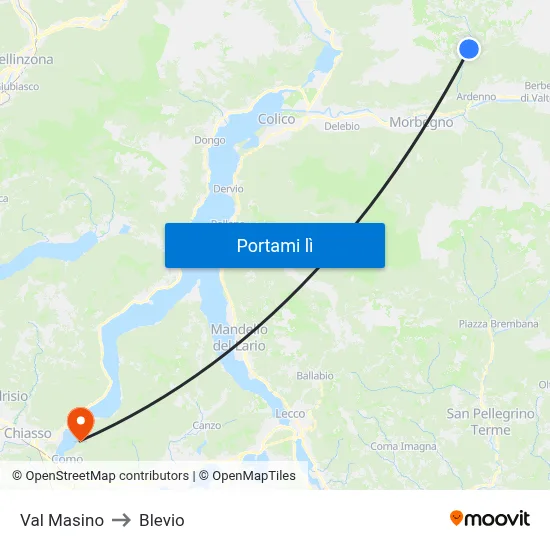 Val Masino to Blevio map
