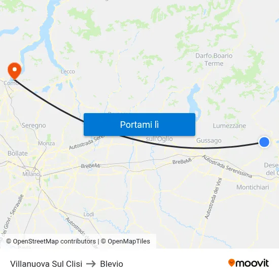 Villanuova Sul Clisi to Blevio map