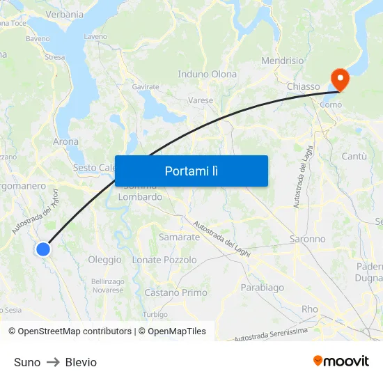 Suno to Blevio map