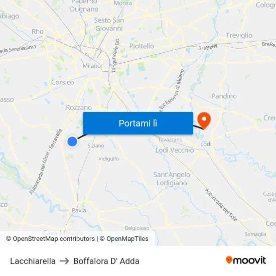 Lacchiarella to Boffalora D' Adda map