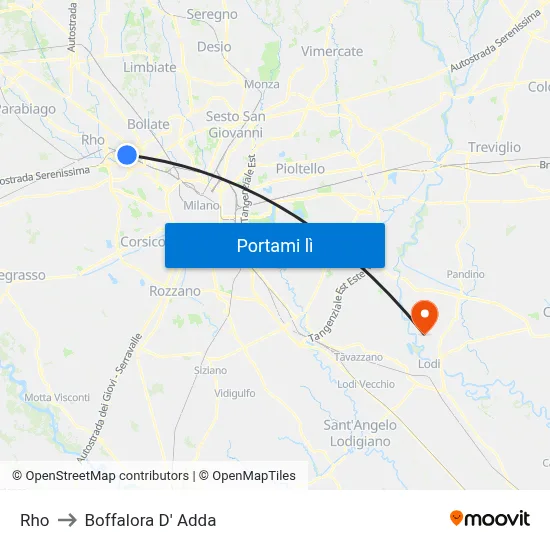 Rho to Boffalora D' Adda map