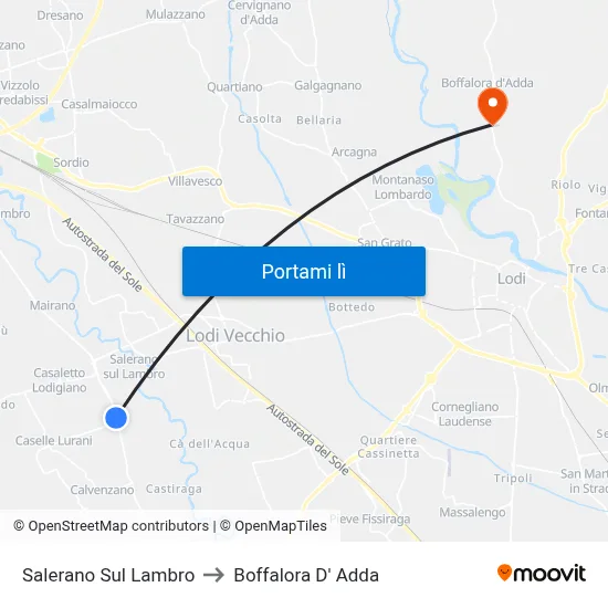 Salerano Sul Lambro to Boffalora D' Adda map