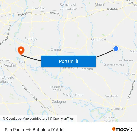 San Paolo to Boffalora D' Adda map