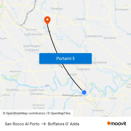 San Rocco Al Porto to Boffalora D' Adda map